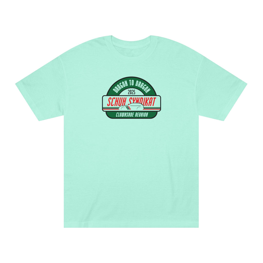 Schuh Syndikat Dragon to Dragon 2025 Clownshoe Reunion Tee - Unisex American Apparel Classic T-Shirt