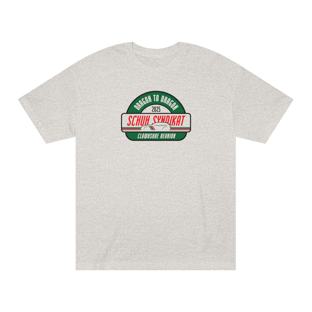 Schuh Syndikat Dragon to Dragon 2025 Clownshoe Reunion Tee - Unisex American Apparel Classic T-Shirt