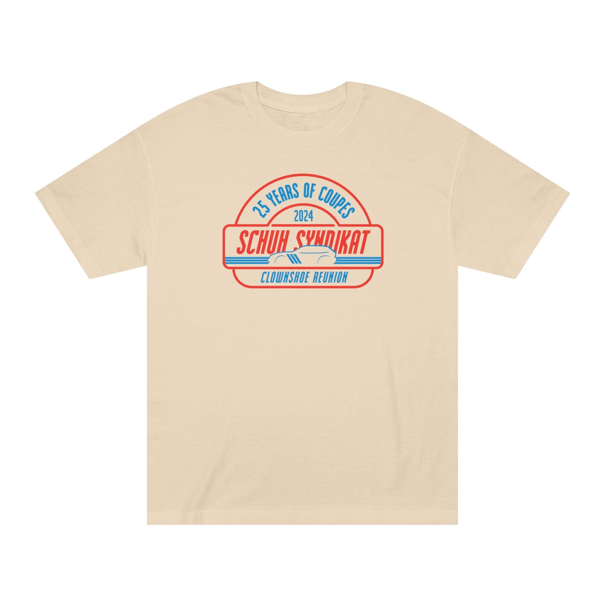 25 Years of Coupes - Schuh Syndikat Clownshoe Reunion Tee - Unisex American Apparel Classic T-Shirt