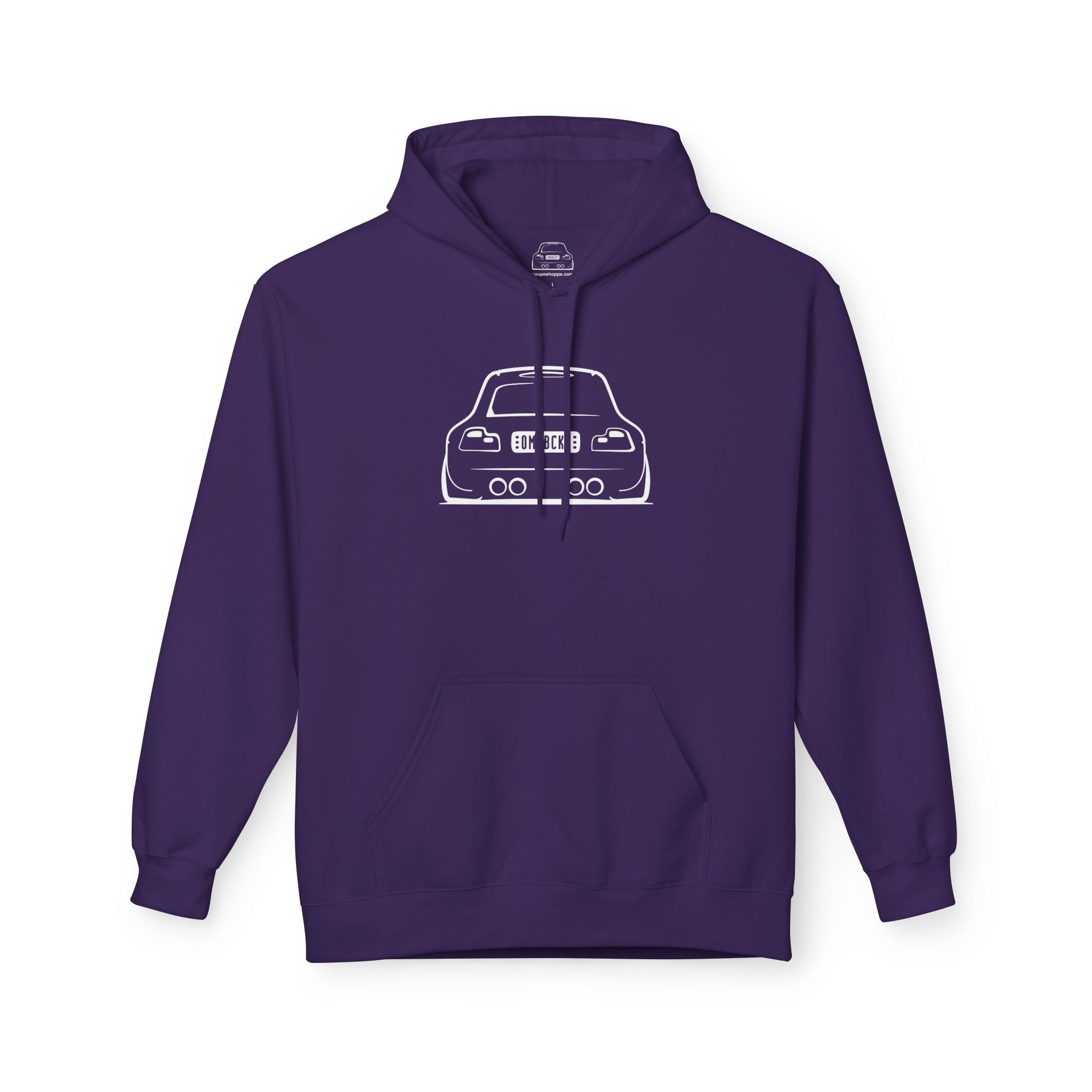 OMGBCKY White Coupe Silhouette Hoodie - Unisex Gildan Classic Softstyle Fleece Drawstring Hoodie