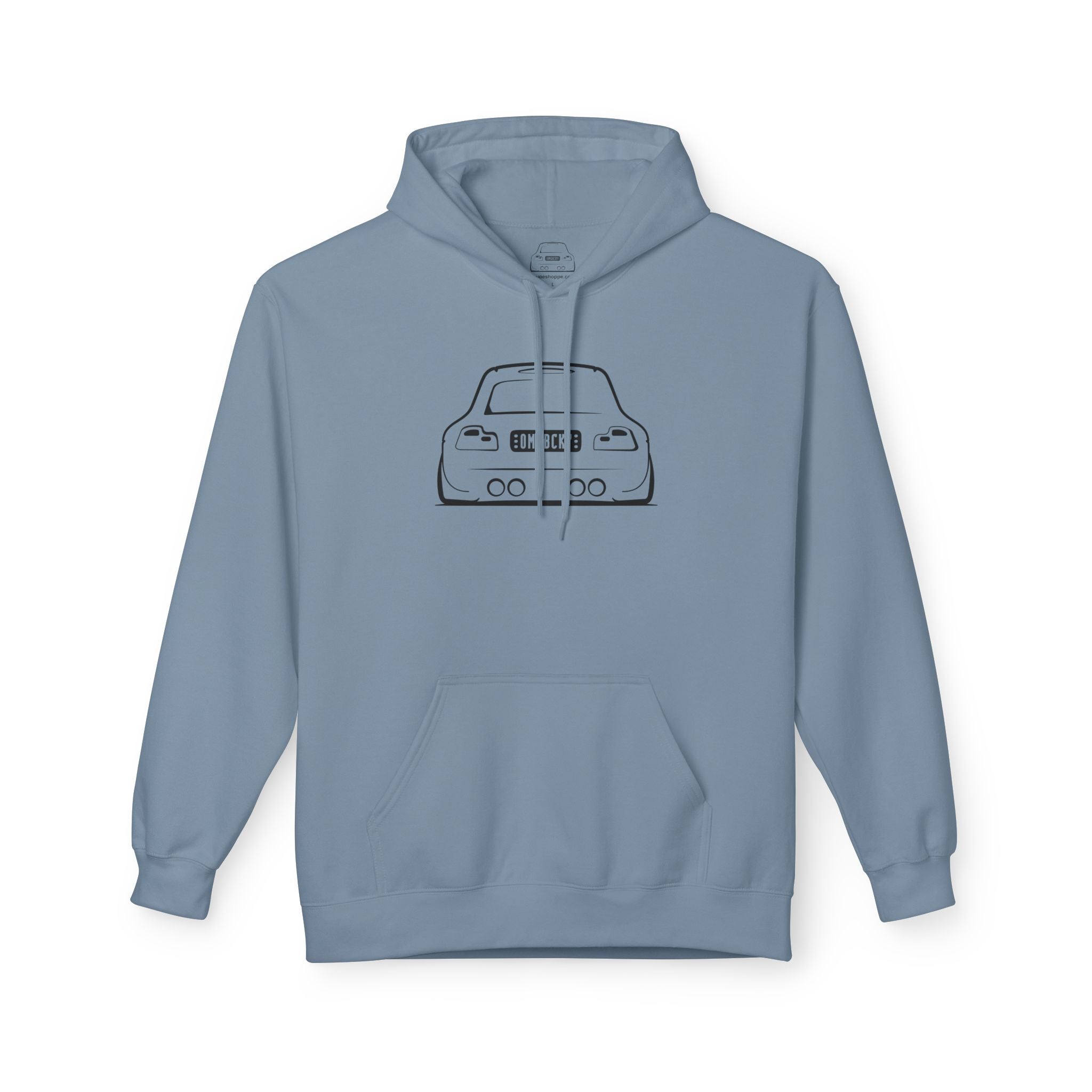 OMGBCKY Black Coupe Silhouette Hoodie - Unisex Gildan Classic Softstyle Fleece Drawstring Hoodie