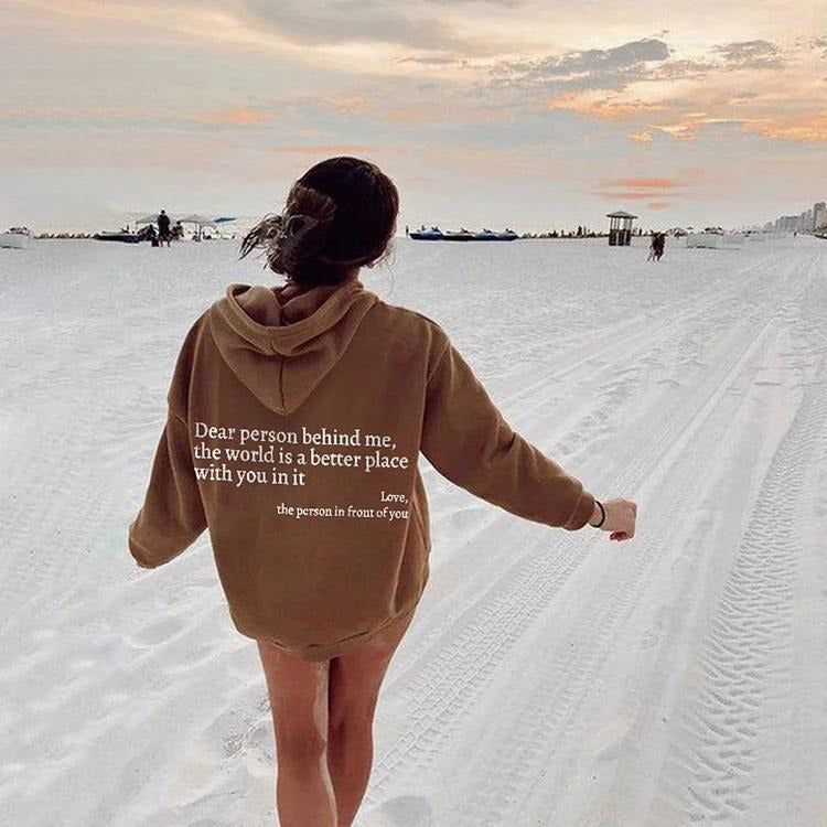 ''Dear Person Behind Me'' Plush Hoodie